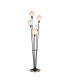 Placid Floor Lamp 5 Light E14 15cm Round Speckled Glass Shade Brass White Satin Black-1