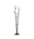 Placid Floor Lamp 5 Light E14 15cm Round Speckled Glass Shade Brass White Satin Black-4