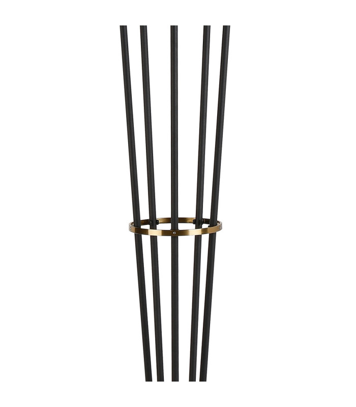 Placid Floor Lamp 5 Light E14 15cm Round Speckled Glass Shade Brass White Satin Black-6