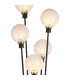 Placid Floor Lamp 5 Light E14 15cm Round Speckled Glass Shade Brass White Satin Black-7