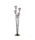 Placid Floor Lamp 5 Light E14 15cm Round Double Textured Smooth / Ribbed Glass Shade Brass Smoke Plated Satin Black-1
