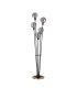 Placid Floor Lamp 5 Light E14 15cm Round Double Textured Smooth / Ribbed Glass Shade Brass Smoke Plated Satin Black-4