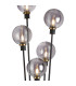 Placid Floor Lamp 5 Light E14 15cm Round Double Textured Smooth / Ribbed Glass Shade Brass Smoke Plated Satin Black-7