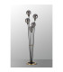 Placid Floor Lamp 5 Light E14 15cm Round Double Textured Smooth / Ribbed Glass Shade Brass Smoke Plated Satin Black-8