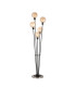 Placid Floor Lamp 5 Light E14 15cm Round Glass Shade Satin Nickel Amber Plated Satin Black-1