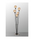 Placid Floor Lamp 5 Light E14 15cm Round Glass Shade Satin Nickel Amber Plated Satin Black-3