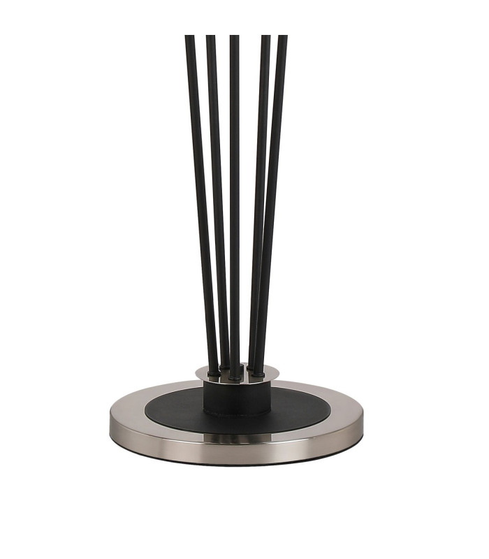 Placid Floor Lamp 5 Light E14 15cm Round Glass Shade Satin Nickel Amber Plated Satin Black-5