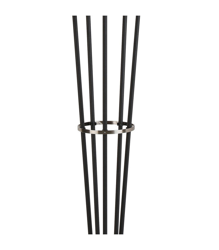 Placid Floor Lamp 5 Light E14 15cm Round Glass Shade Satin Nickel Amber Plated Satin Black-6
