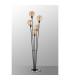 Placid Floor Lamp 5 Light E14 15cm Round Glass Shade Satin Nickel Amber Plated Satin Black-8