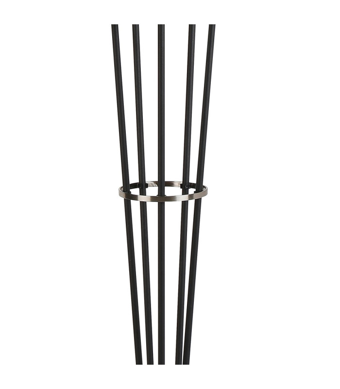 Placid Floor Lamp 5 Light E14 15cm Round Glass Shade Satin Nickel Clear Satin Black-6