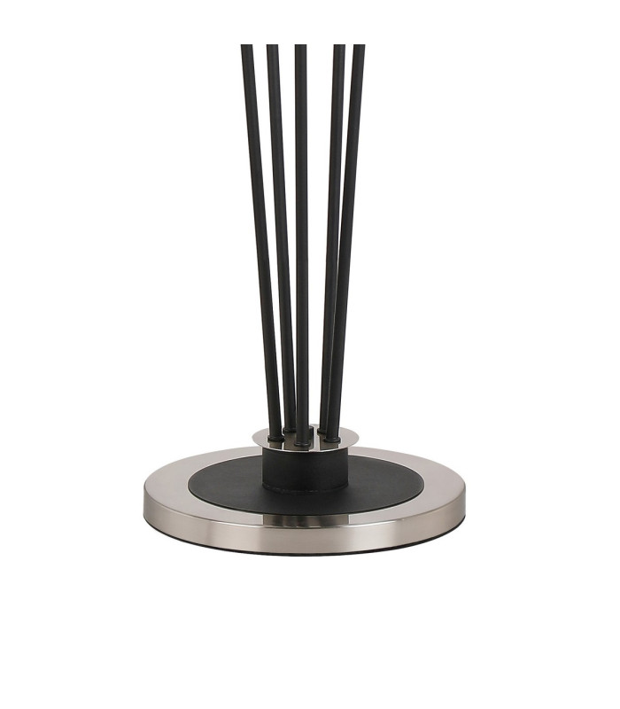 Placid Floor Lamp 5 Light E14 15cm Round Crackled Glass Shade Satin Nickel Clear Satin Black-5