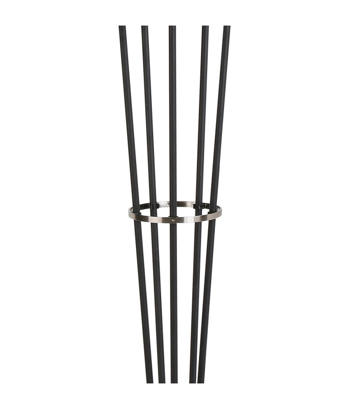Placid Floor Lamp 5 Light E14 15cm Round Crackled Glass Shade Satin Nickel Clear Satin Black-6