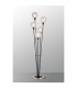Placid Floor Lamp 5 Light E14 15cm Round Textured Crumple Glass Shade Satin Nickel Clear Satin Black-3