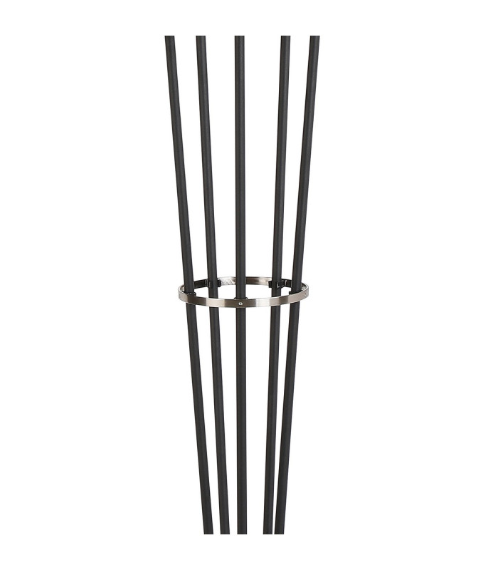 Placid Floor Lamp 5 Light E14 15cm Round Textured Crumple Glass Shade Satin Nickel Clear Satin Black-6