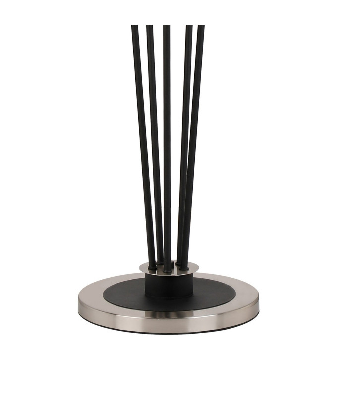 Placid Floor Lamp 5 Light E14 15cm Round Textured Diamond Pattern Glass Shade Satin Nickel Clear Satin Black-5