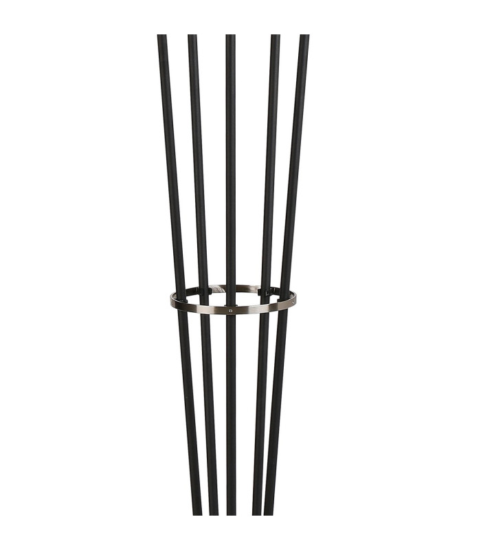Placid Floor Lamp 5 Light E14 15cm Round Textured Diamond Pattern Glass Shade Satin Nickel Clear Satin Black-6