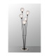 Placid Floor Lamp 5 Light E14 15cm Round Dimpled Glass Shade Satin Nickel Clear Satin Black-3