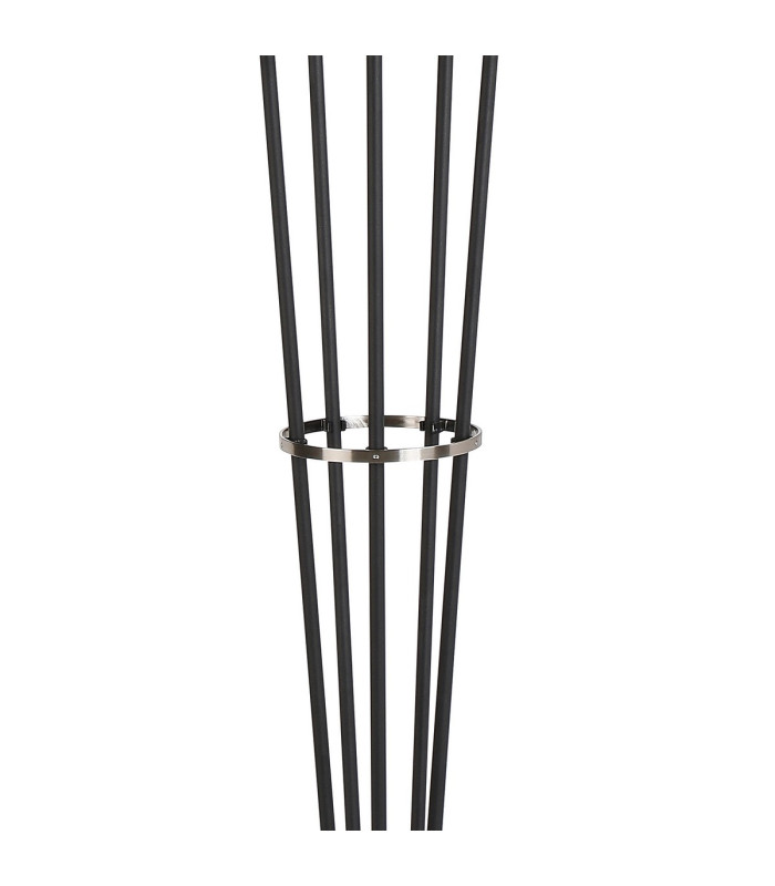 Placid Floor Lamp 5 Light E14 15cm Round Dimpled Glass Shade Satin Nickel Clear Satin Black-6