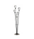 Placid Floor Lamp 5 Light E14 15cm Round Marble Effect Glass Shade Satin Nickel White Satin Black-4