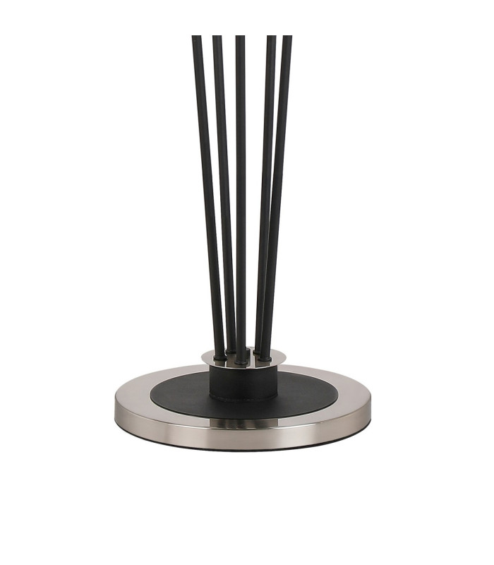 Placid Floor Lamp 5 Light E14 15cm Round Marble Effect Glass Shade Satin Nickel White Satin Black-5