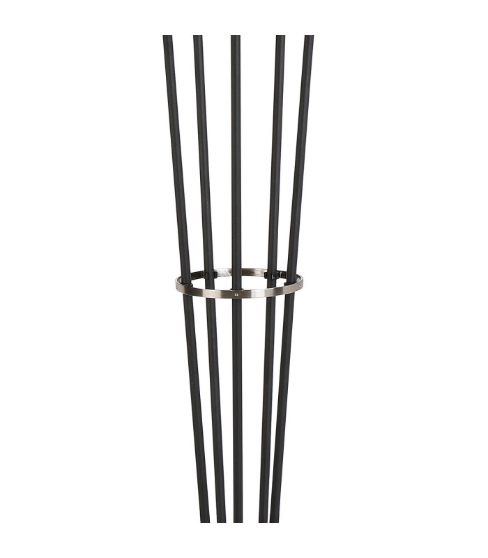 Placid Floor Lamp 5 Light E14 15cm Round Marble Effect Glass Shade Satin Nickel White Satin Black-6