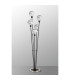 Placid Floor Lamp 5 Light E14 15cm Round Marble Effect Glass Shade Satin Nickel White Satin Black-8