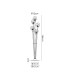 Placid Floor Lamp 5 Light E14 15cm Round Textured Melting Glass Shade Satin Nickel Clear Satin Black-2