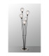 Placid Floor Lamp 5 Light E14 15cm Round Textured Melting Glass Shade Satin Nickel Clear Satin Black-3