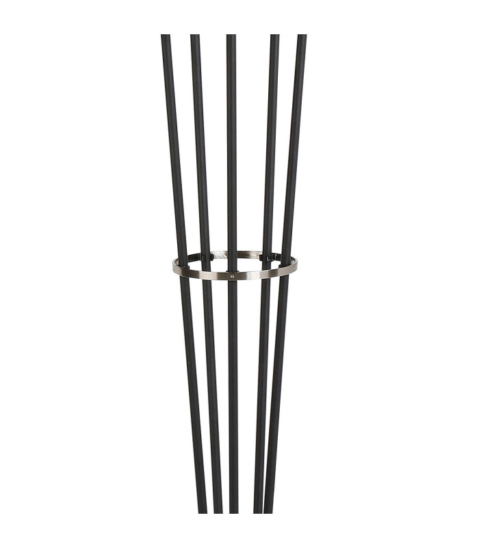 Placid Floor Lamp 5 Light E14 15cm Round Textured Melting Glass Shade Satin Nickel Clear Satin Black-6