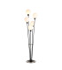 Placid Floor Lamp 5 Light E14 15cm Round Glass Shade Satin Nickel Opal Satin Black-1