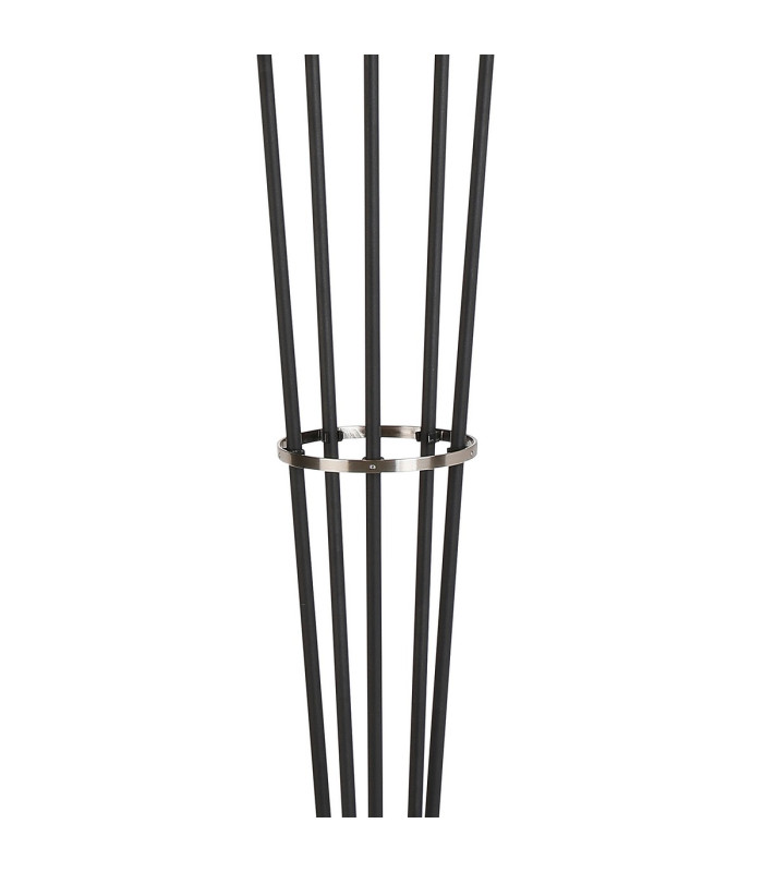 Placid Floor Lamp 5 Light E14 15cm Round Glass Shade Satin Nickel Opal Satin Black-6