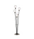 Placid Floor Lamp 5 Light E14 15cm Round Ribbed Glass Shade Satin Nickel Clear Satin Black-1