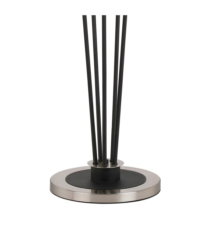 Placid Floor Lamp 5 Light E14 15cm Round Ribbed Glass Shade Satin Nickel Clear Satin Black-5