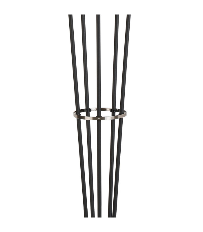 Placid Floor Lamp 5 Light E14 15cm Round Ribbed Glass Shade Satin Nickel Clear Satin Black-6