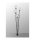 Placid Floor Lamp 5 Light E14 15cm Round Ribbed Glass Shade Satin Nickel Clear Satin Black-8