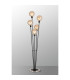 Placid Floor Lamp 5 Light E14 15cm Round Segment Glass Shade Satin Nickel Amber Plated Satin Black-3