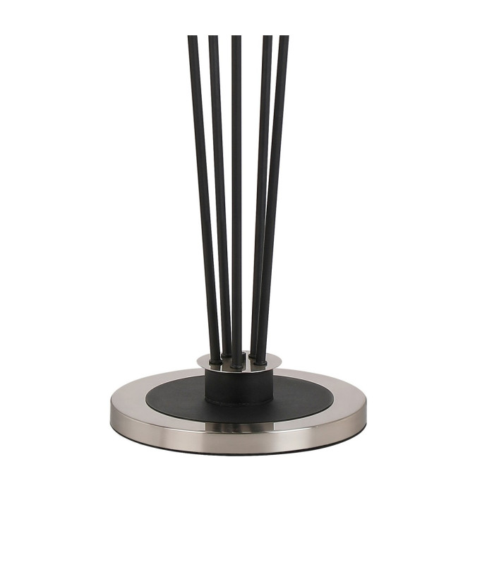 Placid Floor Lamp 5 Light E14 15cm Round Segment Glass Shade Satin Nickel Amber Plated Satin Black-5
