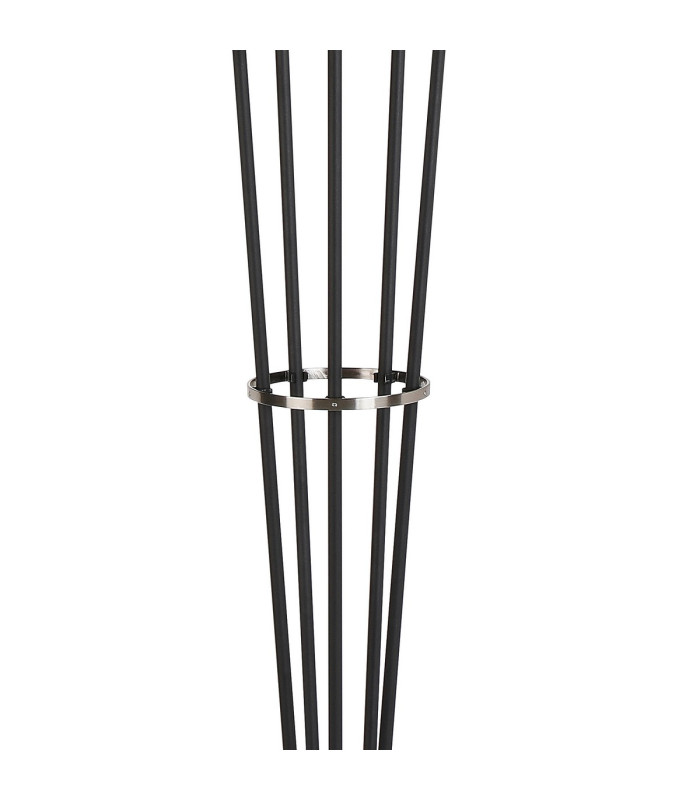 Placid Floor Lamp 5 Light E14 15cm Round Segment Glass Shade Satin Nickel Amber Plated Satin Black-6