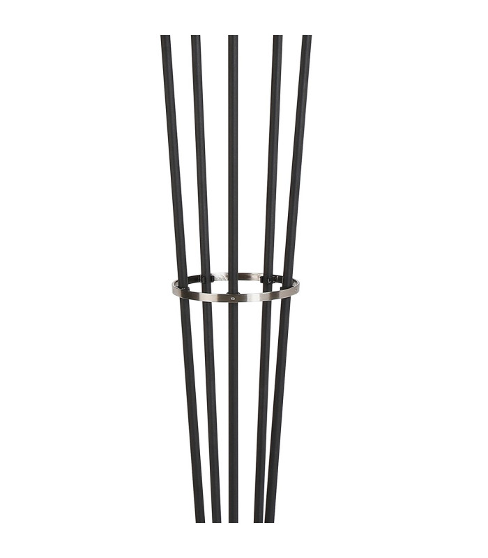 Placid Floor Lamp 5 Light E14 15cm Round Segment Glass Shade Satin Nickel Clear Satin Black-6