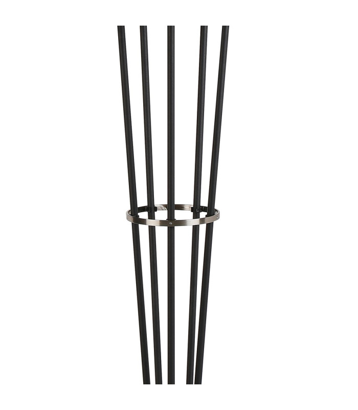 Placid Floor Lamp 5 Light E14 15cm Round Segment Glass Shade Satin Nickel Smoke Plated Satin Black-6