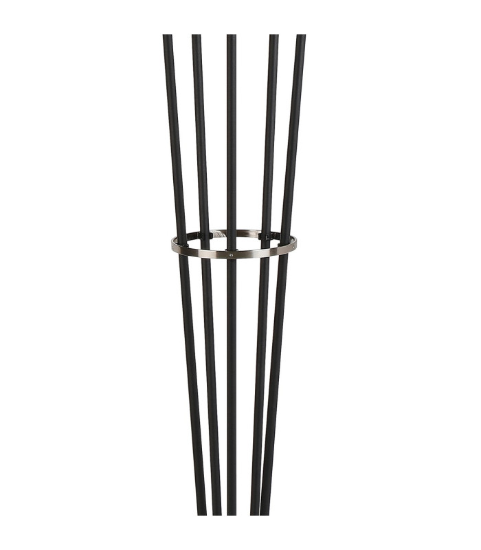 Placid Floor Lamp 5 Light E14 15cm Round Glass Shade Satin Nickel Smoke Plated Satin Black-6