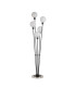 Placid Floor Lamp 5 Light E14 15cm Round Speckled Glass Shade Satin Nickel White Satin Black-4