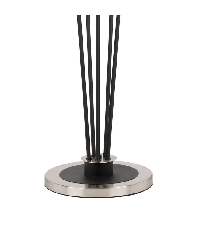 Placid Floor Lamp 5 Light E14 15cm Round Speckled Glass Shade Satin Nickel White Satin Black-5