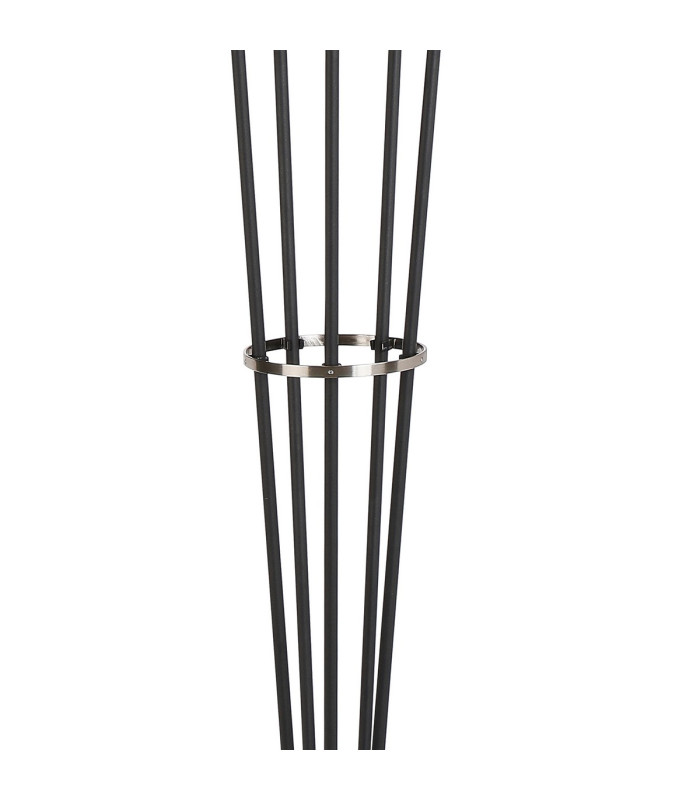 Placid Floor Lamp 5 Light E14 15cm Round Speckled Glass Shade Satin Nickel White Satin Black-6