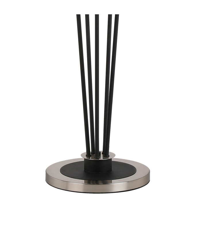 Placid Floor Lamp 5 Light E14 15cm Round Textured Smooth / Ribbed Glass Shade Satin Nickel Smoke Plated Satin Black-5