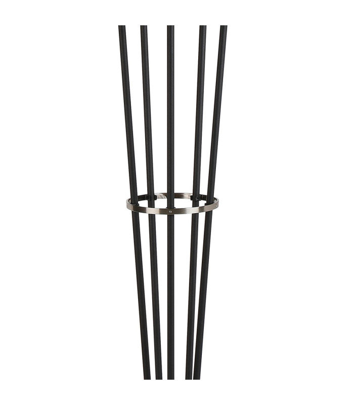 Placid Floor Lamp 5 Light E14 15cm Round Textured Smooth / Ribbed Glass Shade Satin Nickel Smoke Plated Satin Black-6
