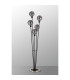 Placid Floor Lamp 5 Light E14 15cm Round Textured Smooth / Ribbed Glass Shade Satin Nickel Smoke Plated Satin Black-8