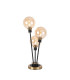 Placid Table Lamp Touch Switch 3 Light E14 15cm Round Glass Shade Brass Amber Plated Satin Black-1