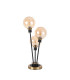 Placid Table Lamp Touch Switch 3 Light E14 15cm Round Glass Shade Brass Amber Plated Satin Black-4