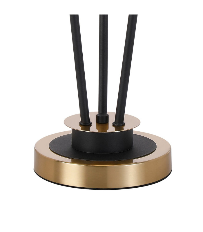Placid Table Lamp Touch Switch 3 Light E14 15cm Round Glass Shade Brass Amber Plated Satin Black-5